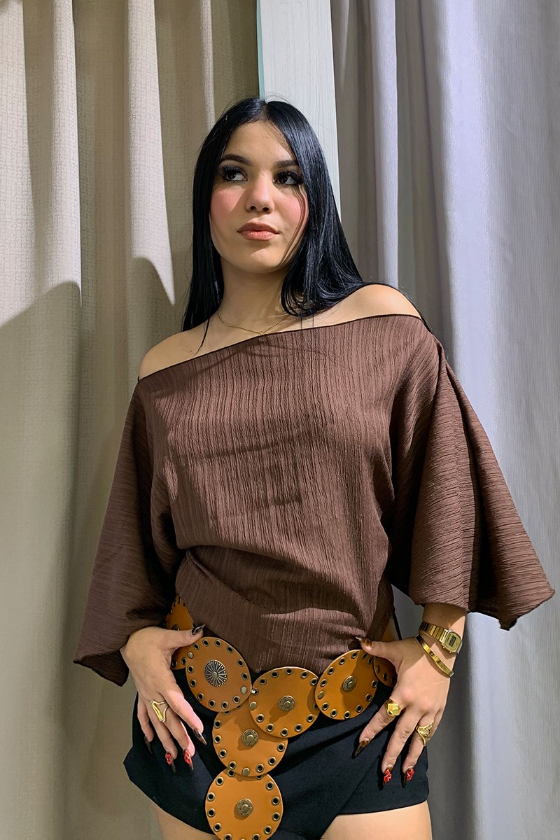 BLUSA EMILIA MARRON